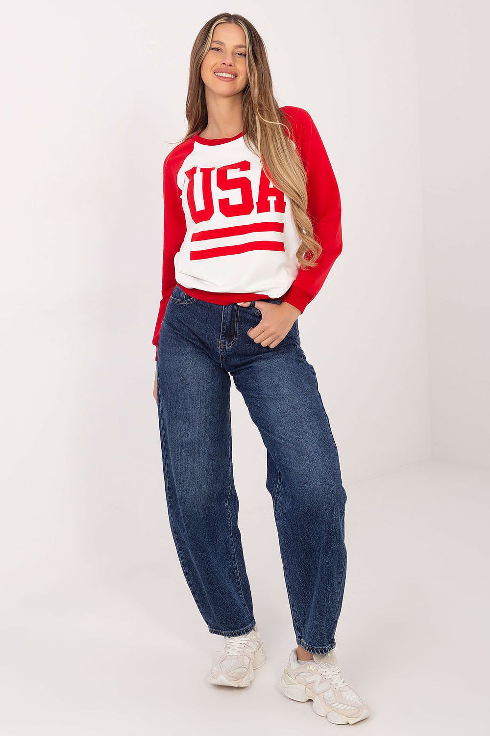 Women's Sweatshirt Crew Neck Raglan Sleeve Letter Print Cotton Blend – Sweatshirt | GUOCALI – view 2
