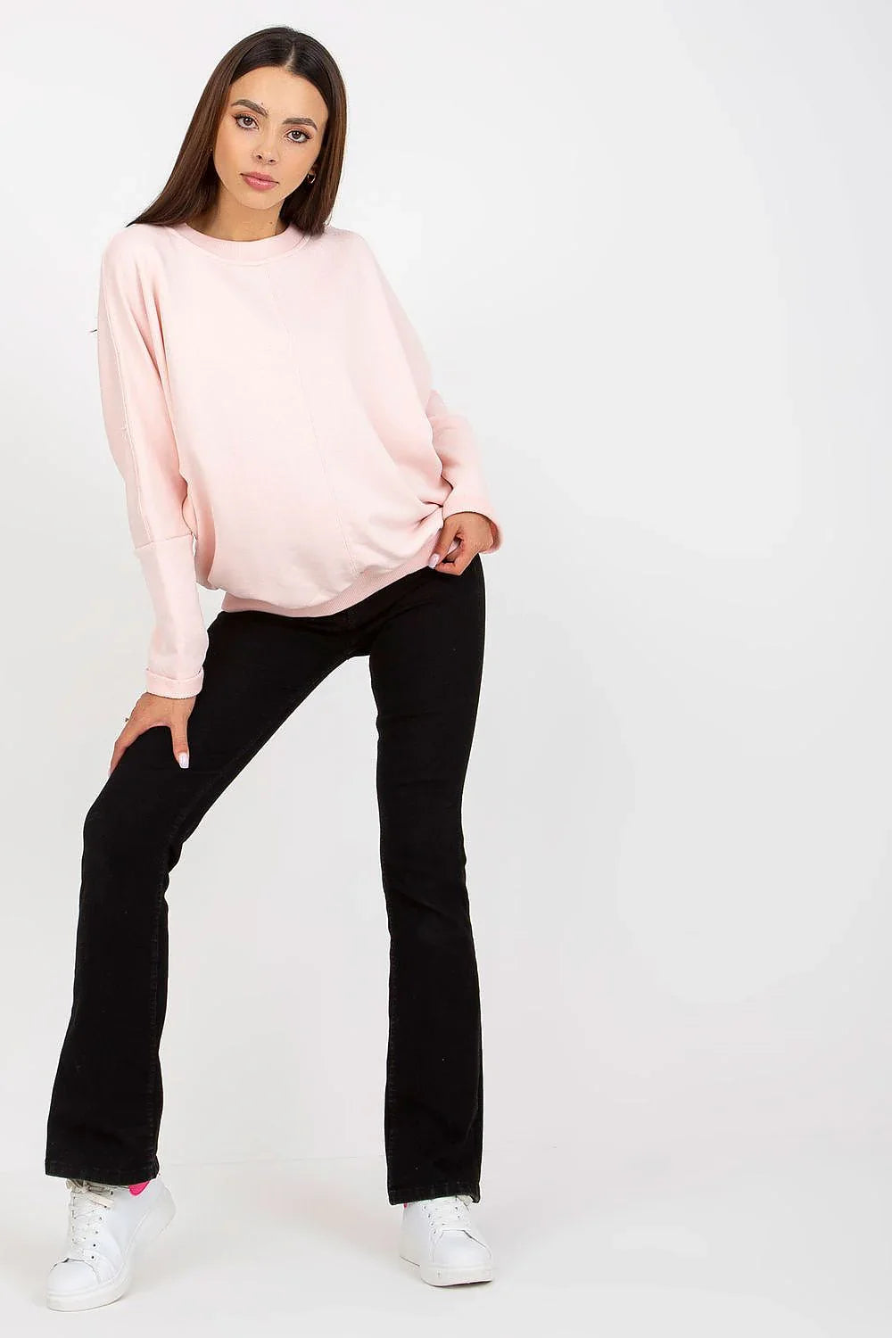 Women's sweatshirt Crew Neck Relaxed Fit Minimalist Cotton – view 2