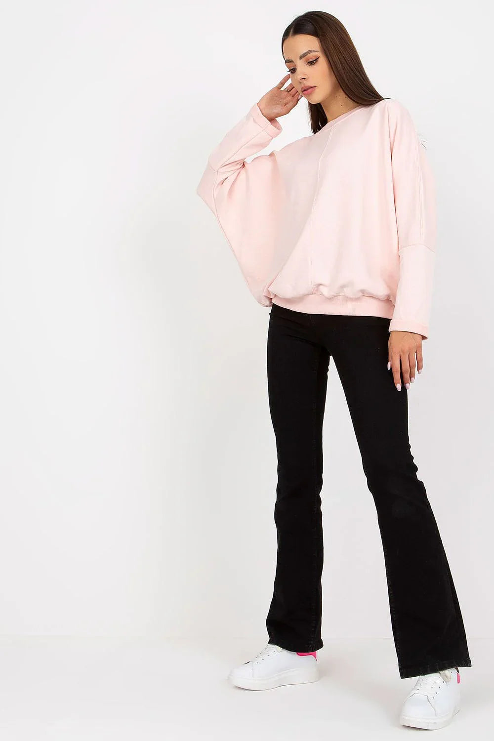 Women's sweatshirt Crew Neck Relaxed Fit Minimalist Cotton – view 3
