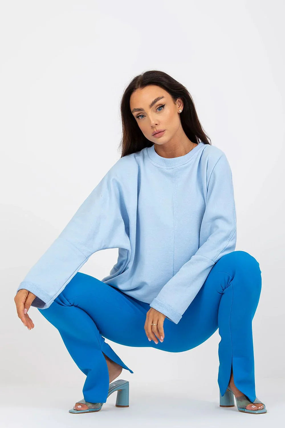 Women's sweatshirt Crew Neck Relaxed Fit Minimalist Cotton – view 4