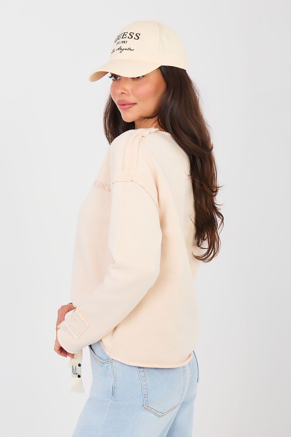 Women's sweatshirt beige alternate shade side view
