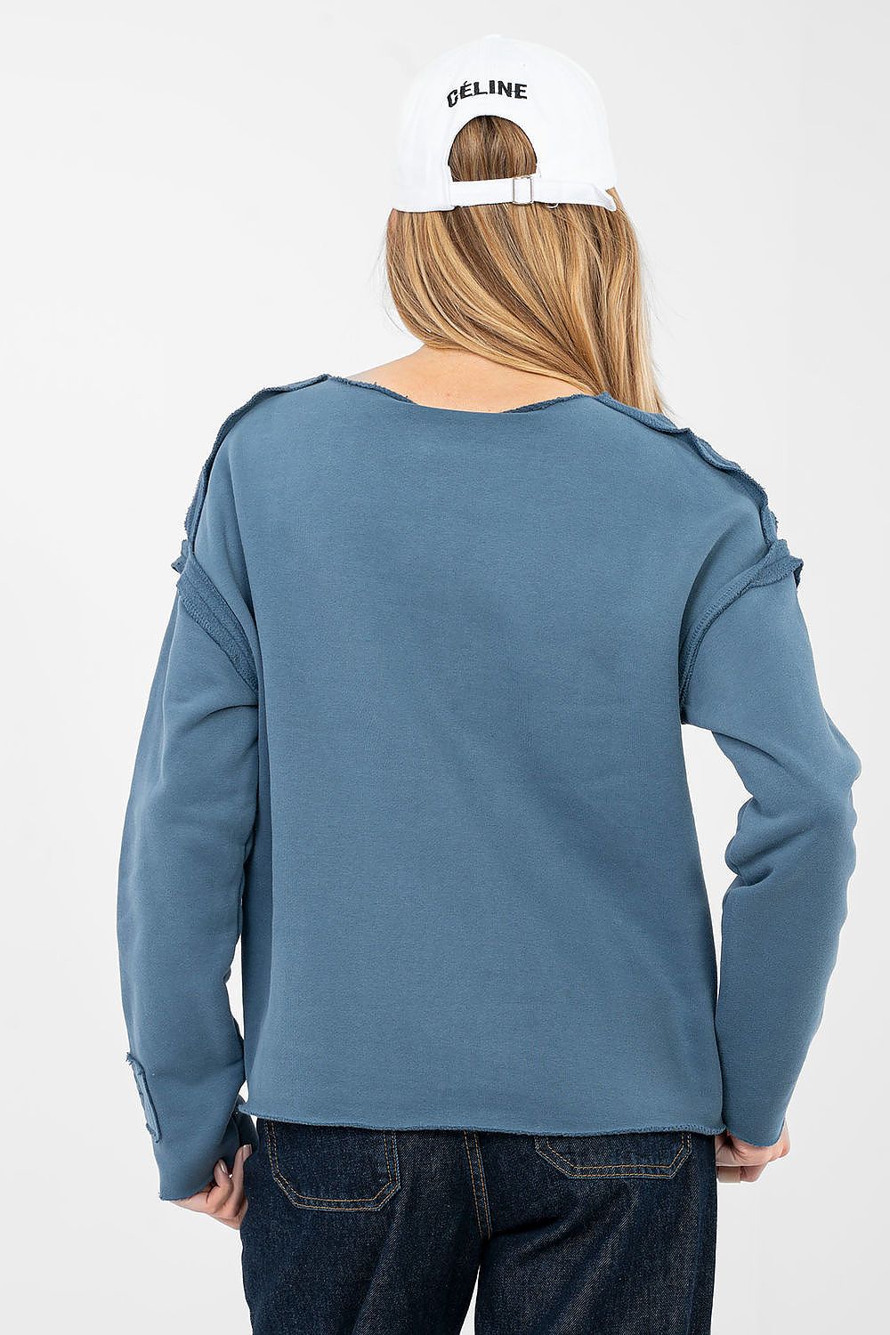 Women's sweatshirt blue back view