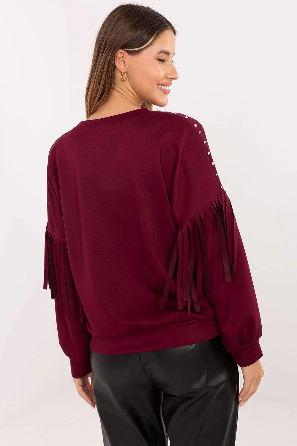 Women's sweatshirt Crew Neck Waist Length Viscose Polyester Blend – view 6