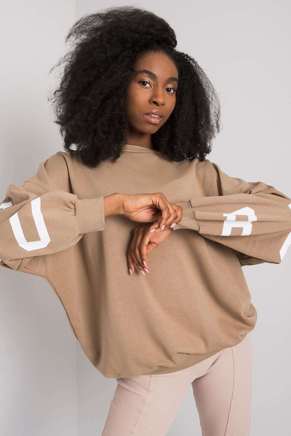Women's Sweatshirt - Crew-neck With Oversized Fit - Guocali