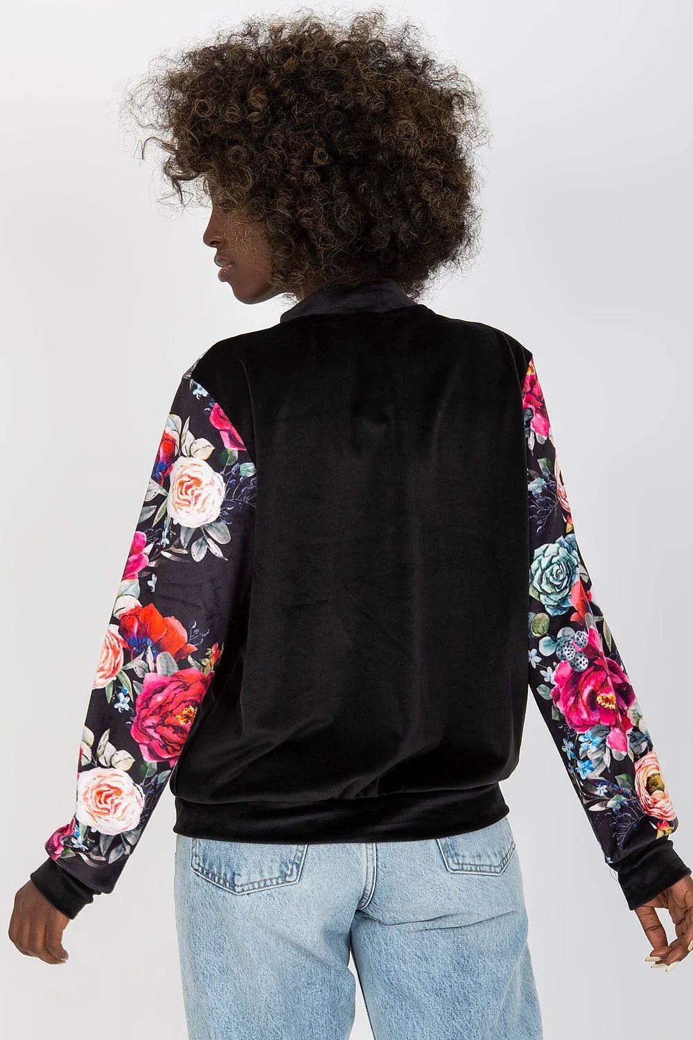 Women's sweatshirt Full-Zip Crew Neck Side Pockets Stretch Viscose – view 3