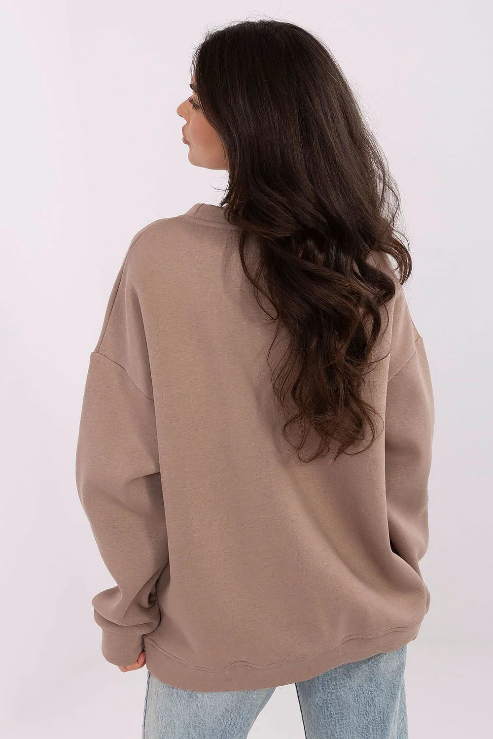 Women's sweatshirt Embroidered Crew Neck Regular Fit Stretch Cotton – view 12