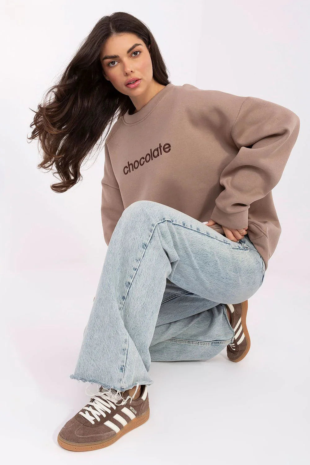 Women's sweatshirt Embroidered Crew Neck Regular Fit Stretch Cotton – view 13