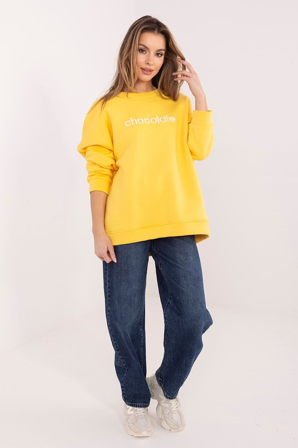 Women's sweatshirt Embroidered Crew Neck Regular Fit Stretch Cotton – view 18