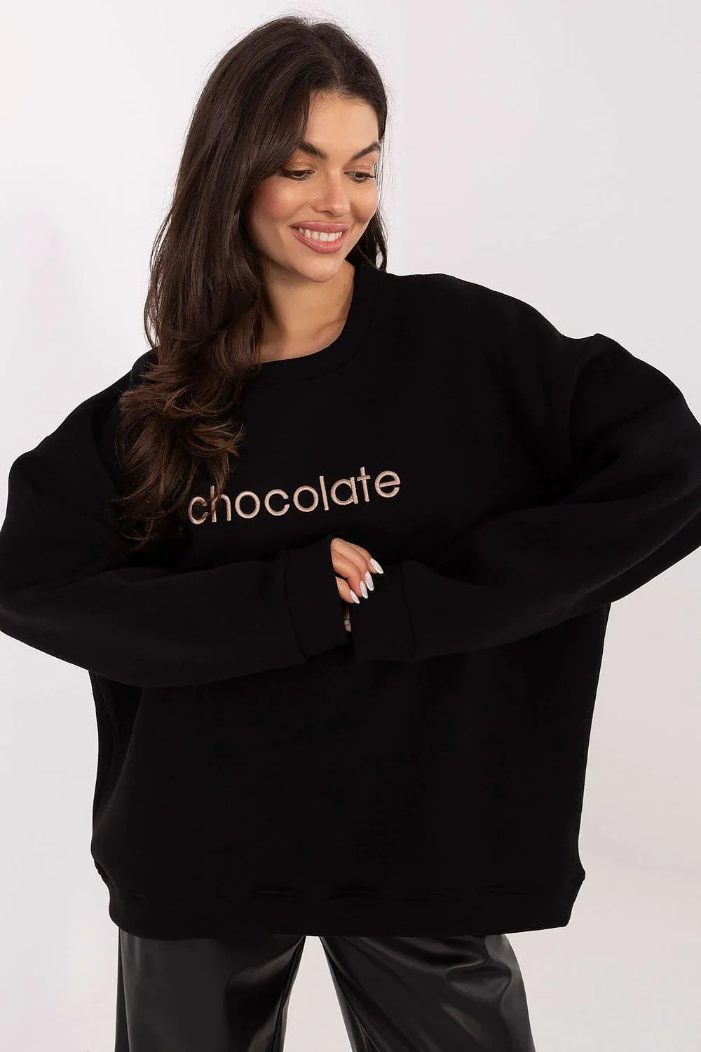 Women's sweatshirt Embroidered Crew Neck Regular Fit Stretch Cotton – view 4