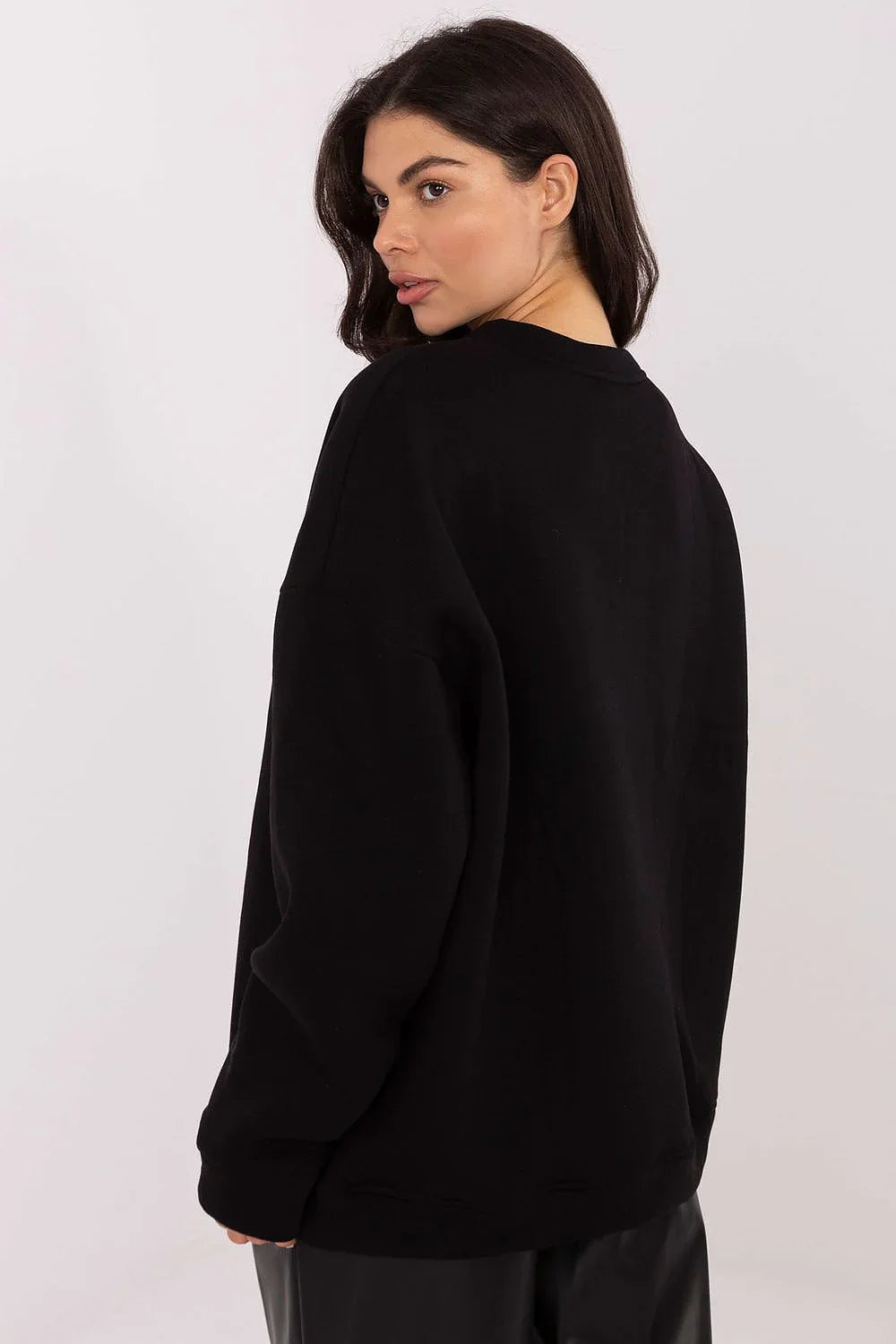 Women's sweatshirt Embroidered Crew Neck Regular Fit Stretch Cotton – view 6