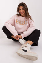 Women's sweatshirt pink textured alternate view