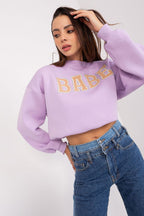Women's sweatshirt violet textured alternate view