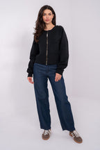 Women's sweatshirt black front pockets alternate view