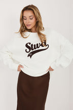 Women's sweatshirt beige regular fit casual view