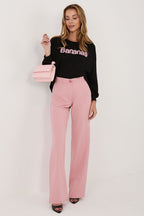 Women's sweatshirt black sleeve patch detail view