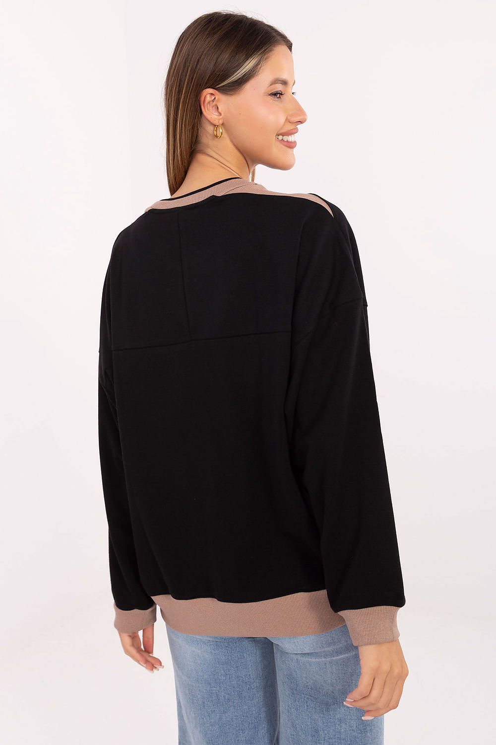 Women's sweatshirt black casual look