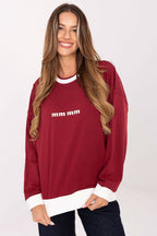 Women's sweatshirt red embroidered logo front view