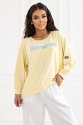 Women's sweatshirt yellow embroidered logo front view