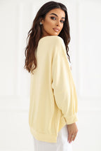 Women's sweatshirt yellow loose fit casual view