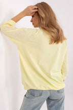 Women's Sweatshirt Embroidered Sleeve Kangaroo Pocket Stretch Cotton – Sweatshirt | GUOCALI – view 10