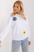 Women's Sweatshirt Floral Print Crew Neck Cotton – Sweatshirt | GUOCALI