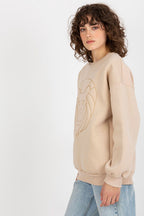 Women's sweatshirt beige long sleeves alternate view