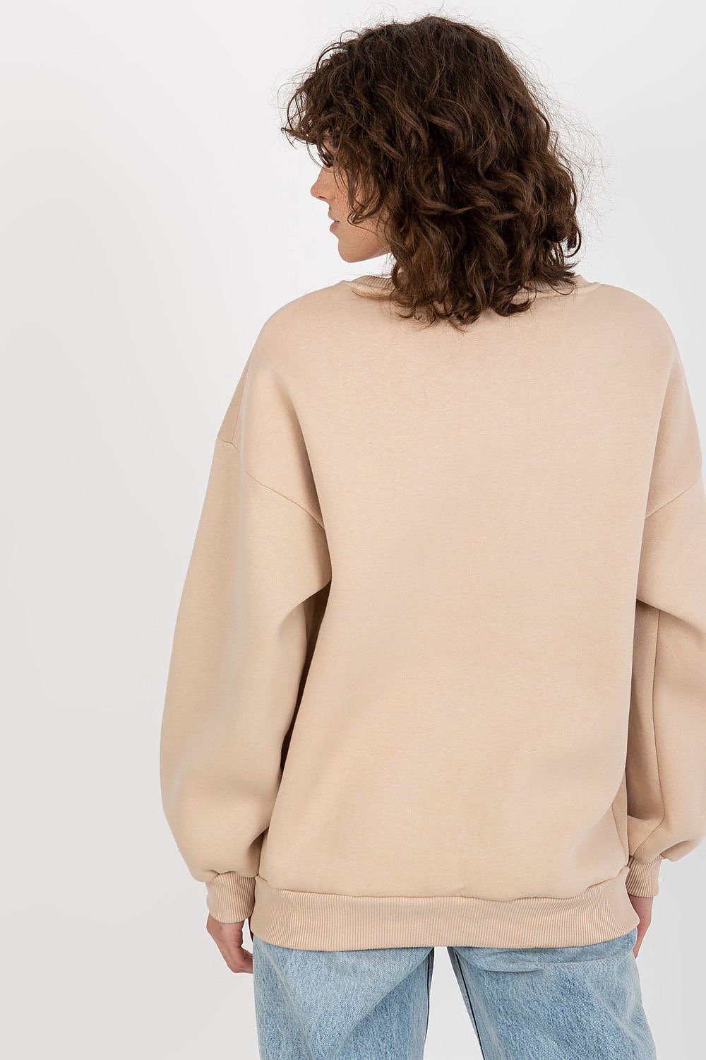Women's sweatshirt beige casual look