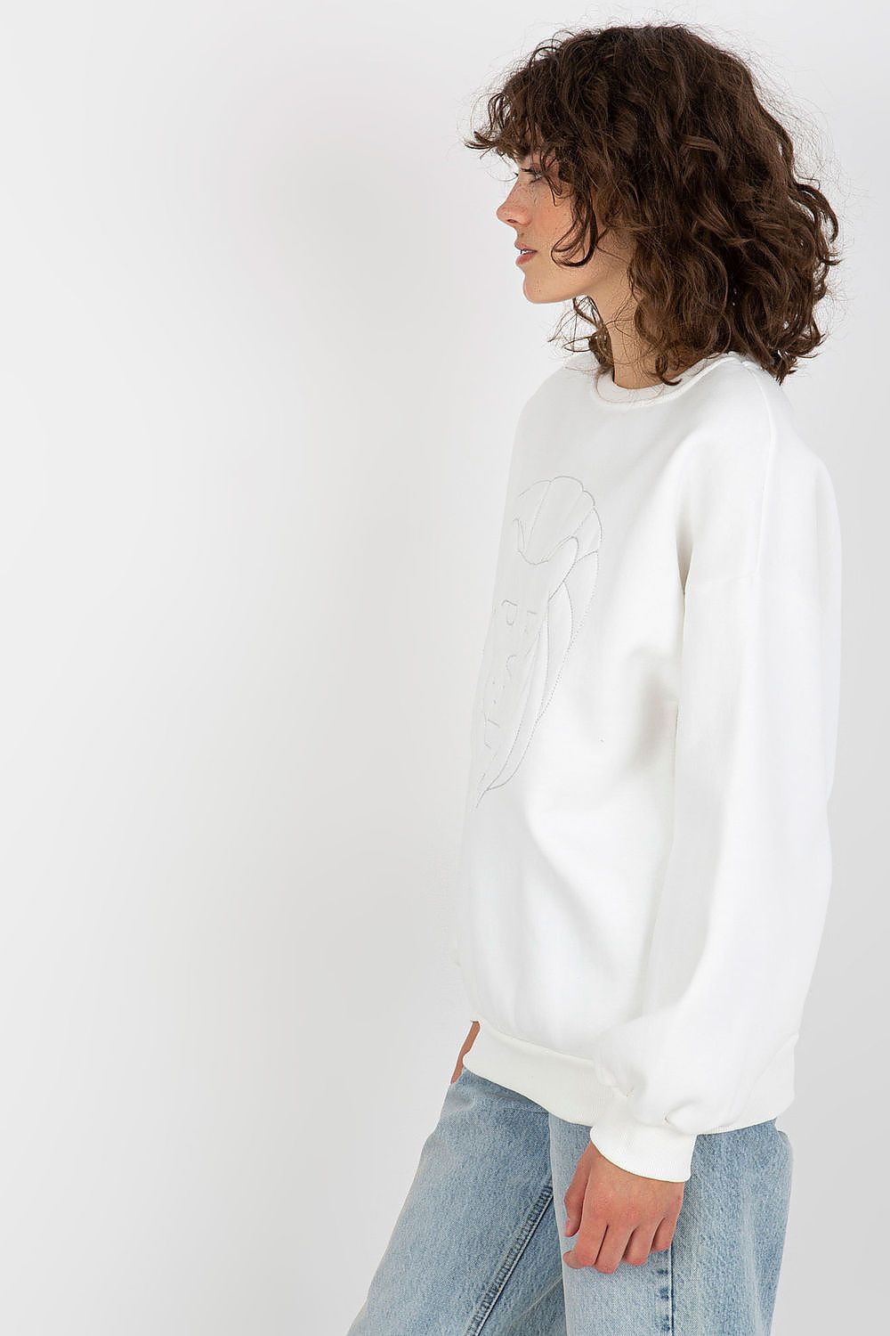 Women's sweatshirt beige everyday outfit view
