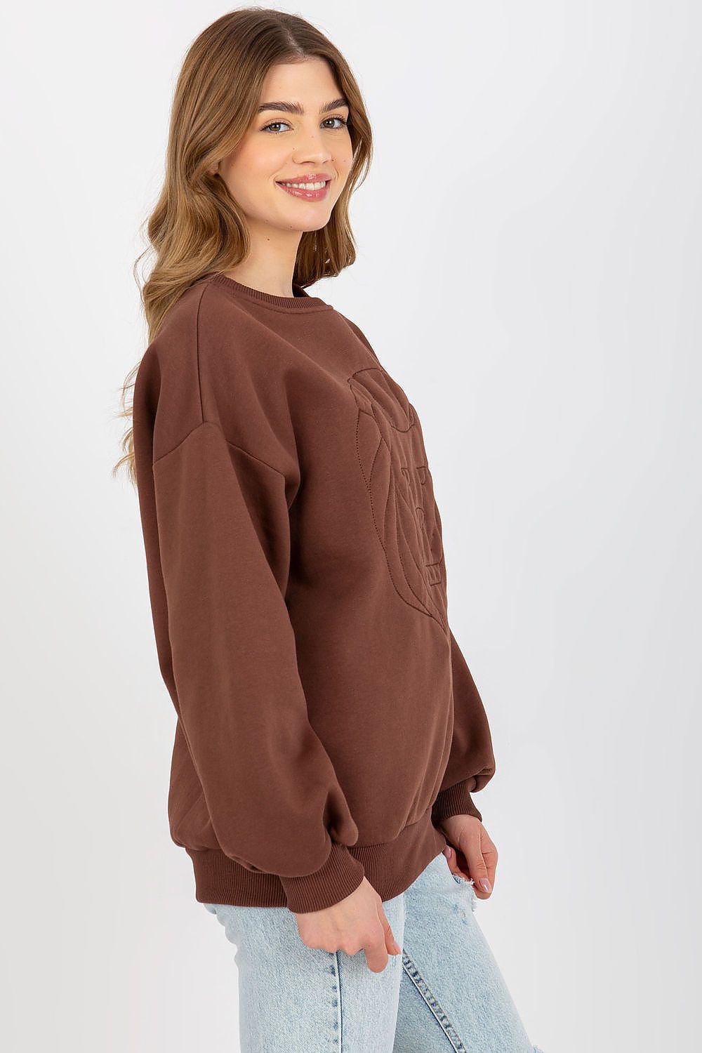 Women's sweatshirt brown long sleeves alternate view