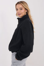 Women's Sweatshirt Full-Zip Mock Neck Stretch Cotton – Sweatshirt | GUOCALI – view 2