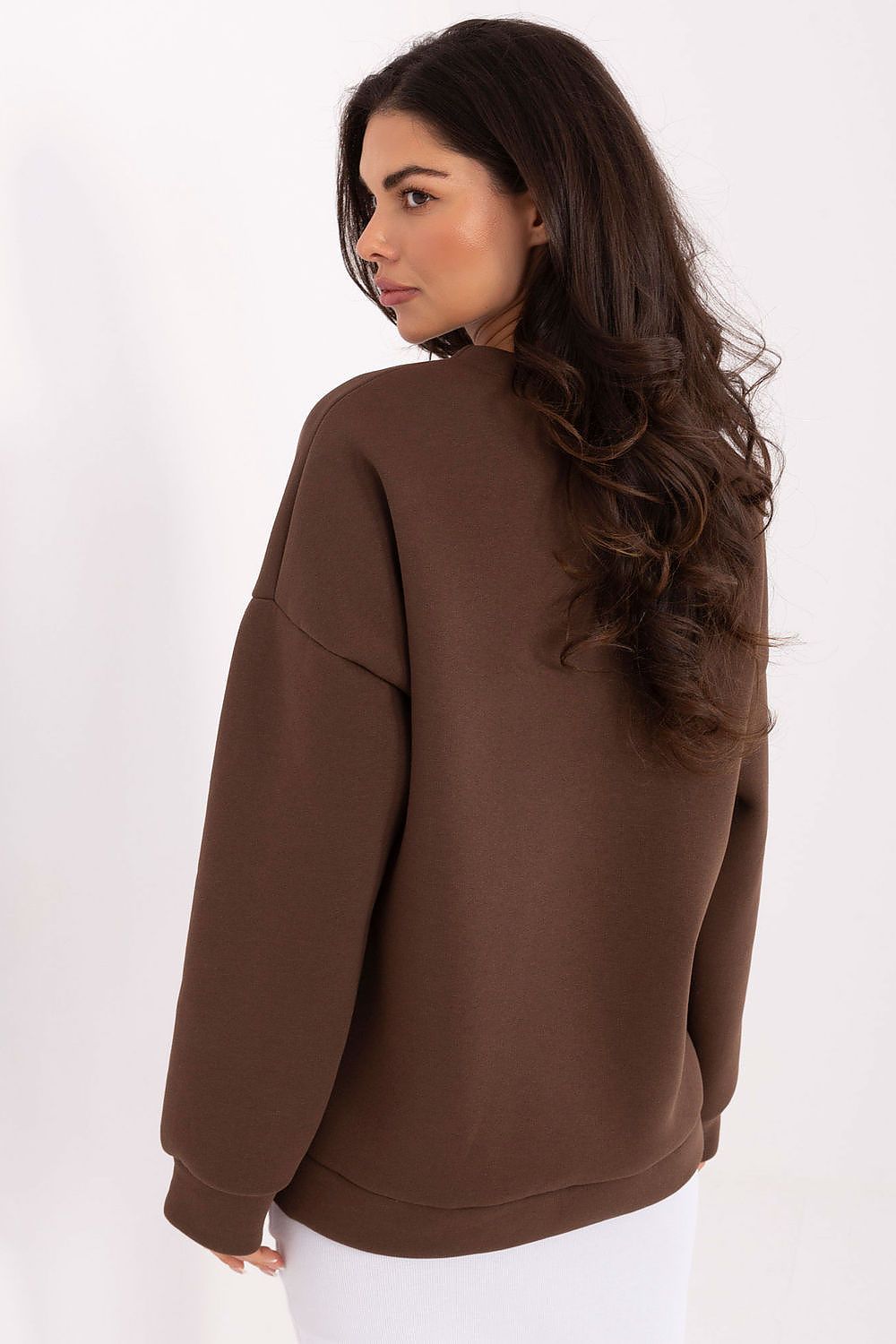 Women's sweatshirt brown casual look