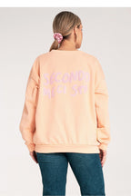 Women's sweatshirt orange cotton blend casual look
