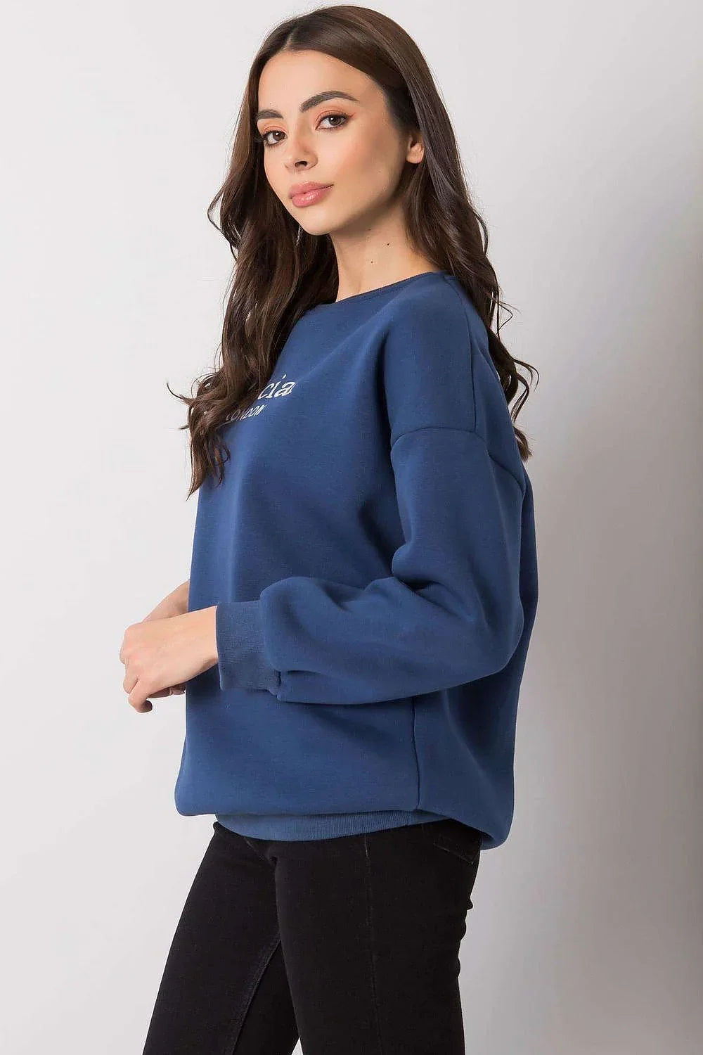 Women's sweatshirt Logo Crew Neck Relaxed Fit Cotton Blend – view 2