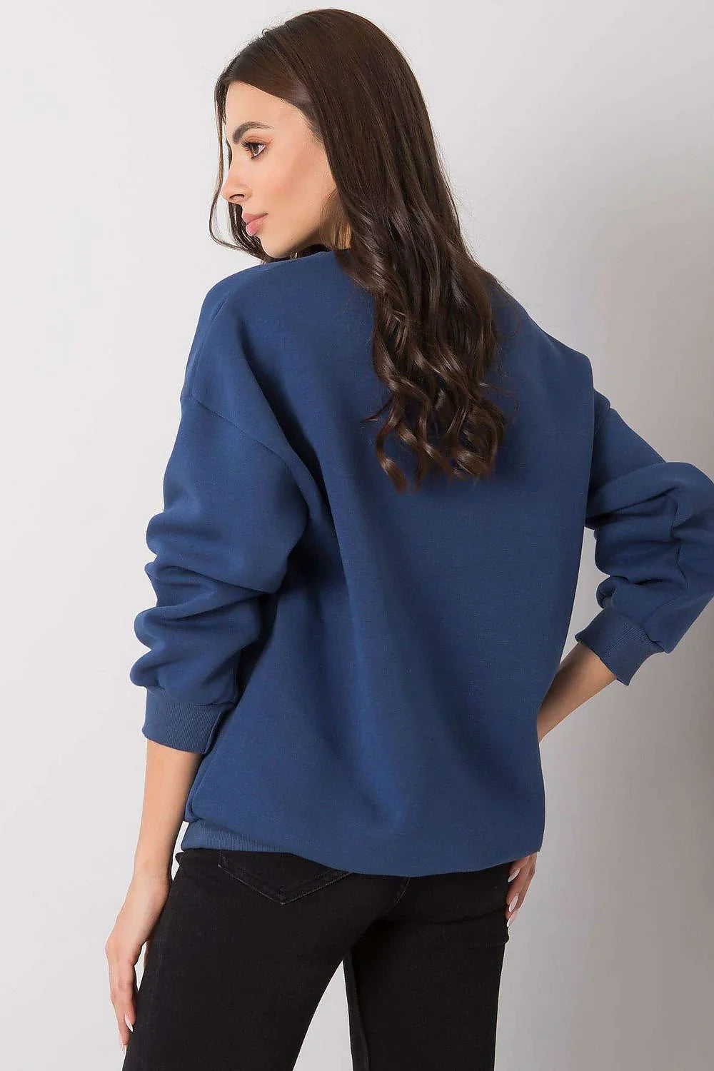 Women's sweatshirt Logo Crew Neck Relaxed Fit Cotton Blend – view 3