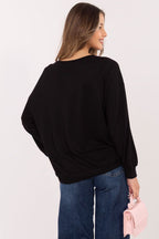 Women's sweatshirt black graphic detail view