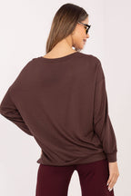 Women's sweatshirt brown loose fit casual view