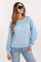Women's sweatshirt blue relaxed casual view