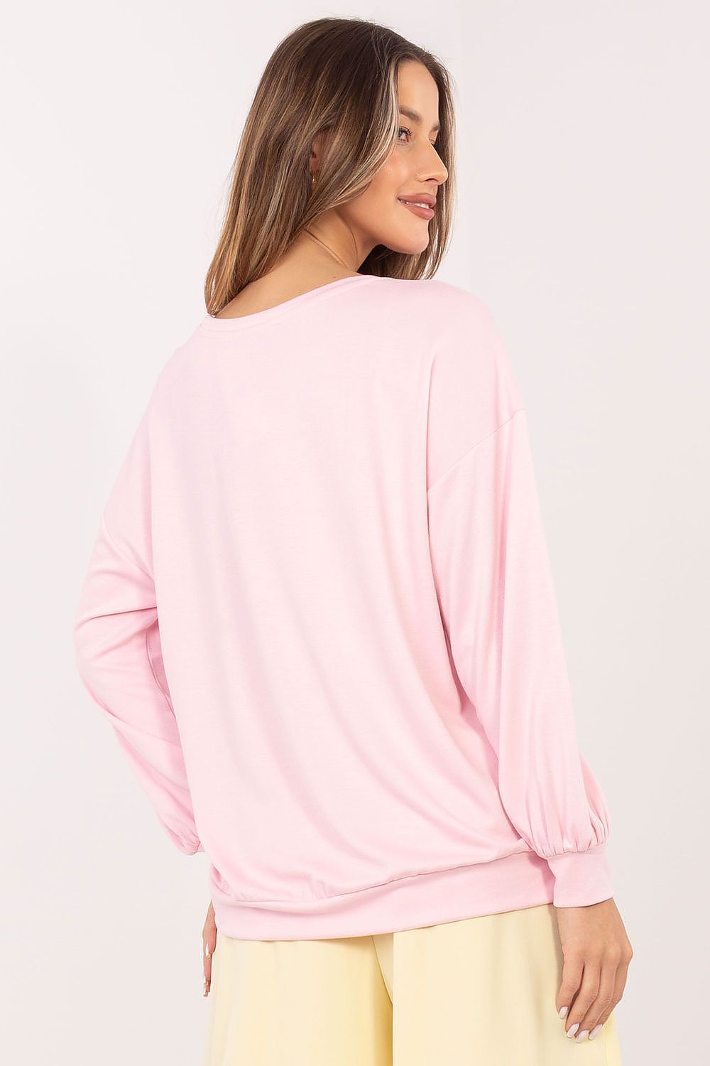Women's sweatshirt pink letter print detail view