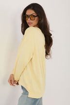 Women's sweatshirt yellow relaxed casual view