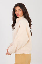 Women's sweatshirt beige chest embroidery detail view