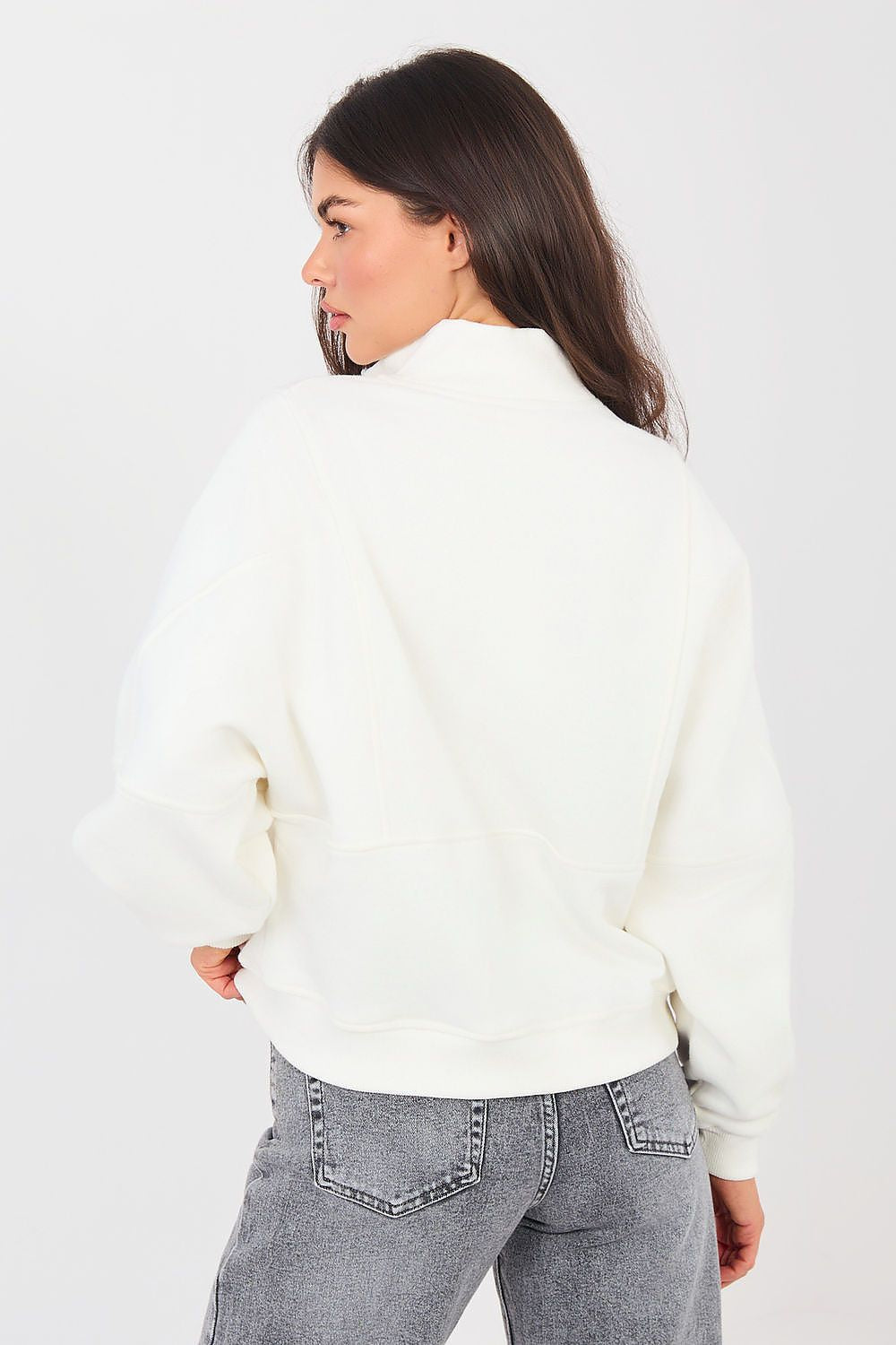 Women's sweatshirt beige alternate shade sleeve embroidery view