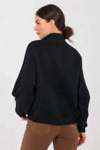Women's sweatshirt black loose fit casual view
