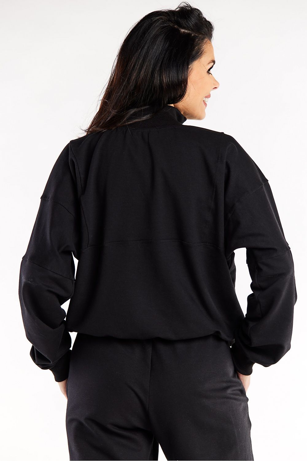 Women's Sweatshirt Mock Neck Quarter-Zip Cotton Blend – Sweatshirt | GUOCALI – view 5