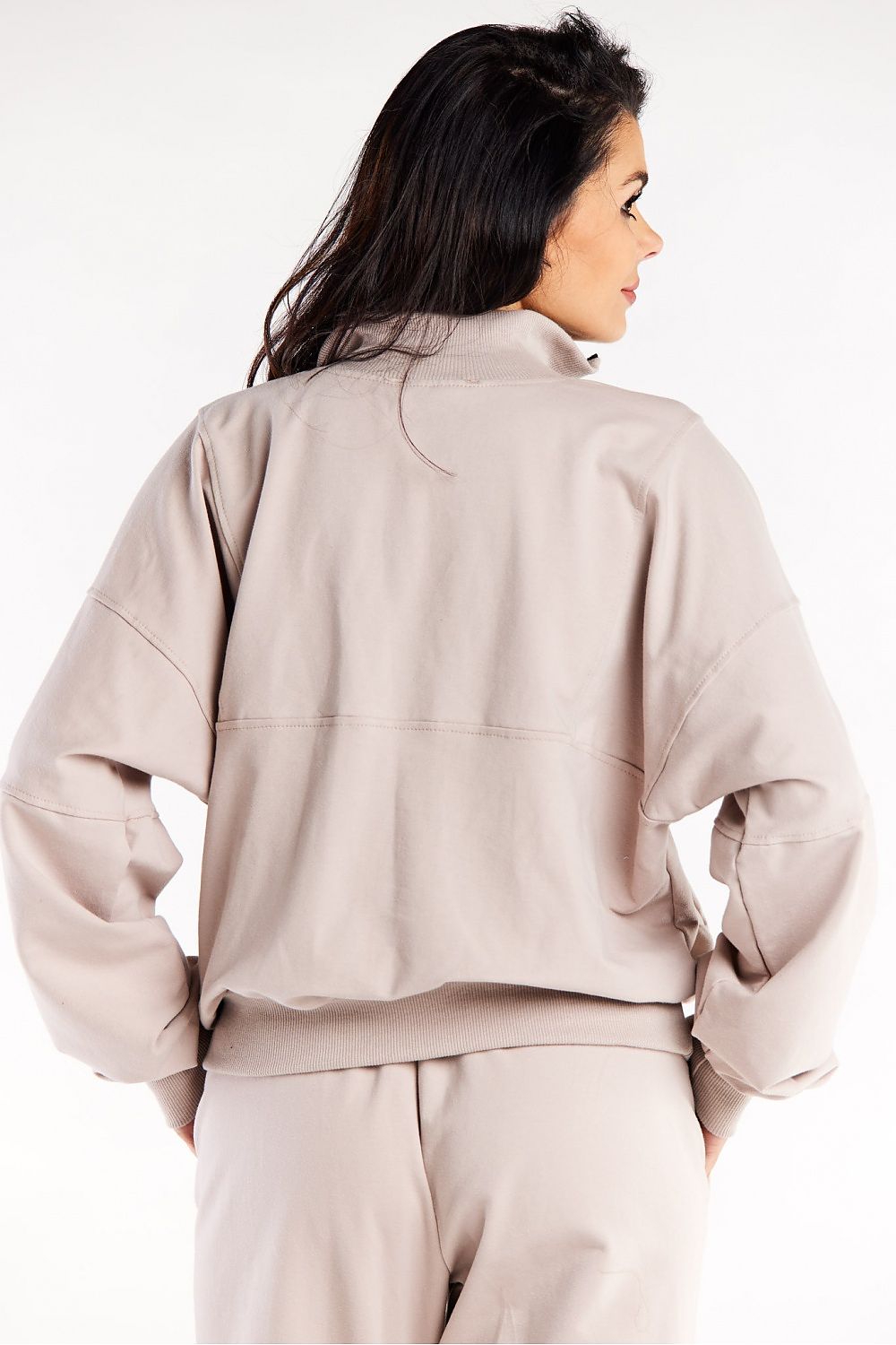 Women's Sweatshirt Mock Neck Quarter-Zip Cotton Blend – Sweatshirt | GUOCALI – view 8