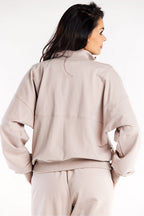 Women's Sweatshirt Mock Neck Quarter-Zip Cotton Blend – Sweatshirt | GUOCALI – view 8