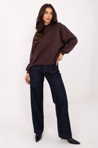 Women's sweatshirt brown long sleeves side view
