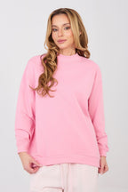 Women's sweatshirt pink mock neck front view