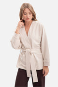 Women's Sweatshirt Open Front Belted Kimono Style Cotton – Sweatshirt | GUOCALI