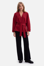 Women's Sweatshirt Open Front Belted Kimono Style Cotton – Sweatshirt | GUOCALI – view 11