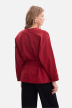 Women's Sweatshirt Open Front Belted Kimono Style Cotton – Sweatshirt | GUOCALI – view 12
